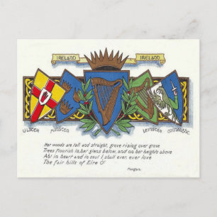 Cartão Postal Cartaz das províncias irlandesas