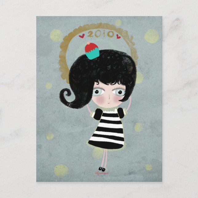 Cartão Postal Cartaz de 2010, delicioso cupcake assustador (Frente)