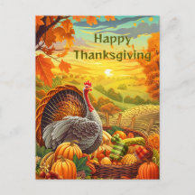 Cartaz de Ação de Graças Feliz, Autumn Turkey Pump