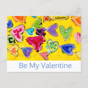 Cartão Postal Cartaz de Amor Corações Preenchidos