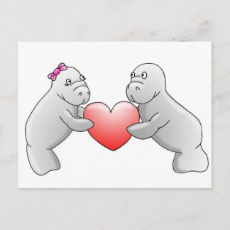 Cartão Postal Cartaz de amor manateado
