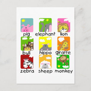Cartão Postal Cartaz de animais no desfile