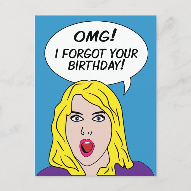 Cartão Postal Cartaz de aniversário atrasado do RETRO HISTÓRIA E (Frente)