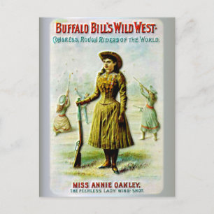 Cartão Postal Cartaz de Annie Oakley do Oeste Selvagem de Buffal