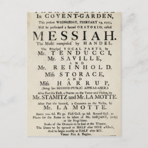 Cartão Postal Cartaz de anúncio de uma performance