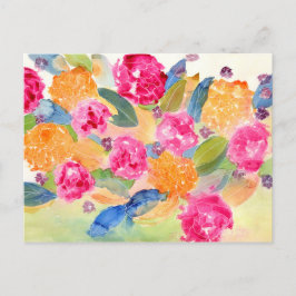 Cartão Postal Cartaz de aquarela floral