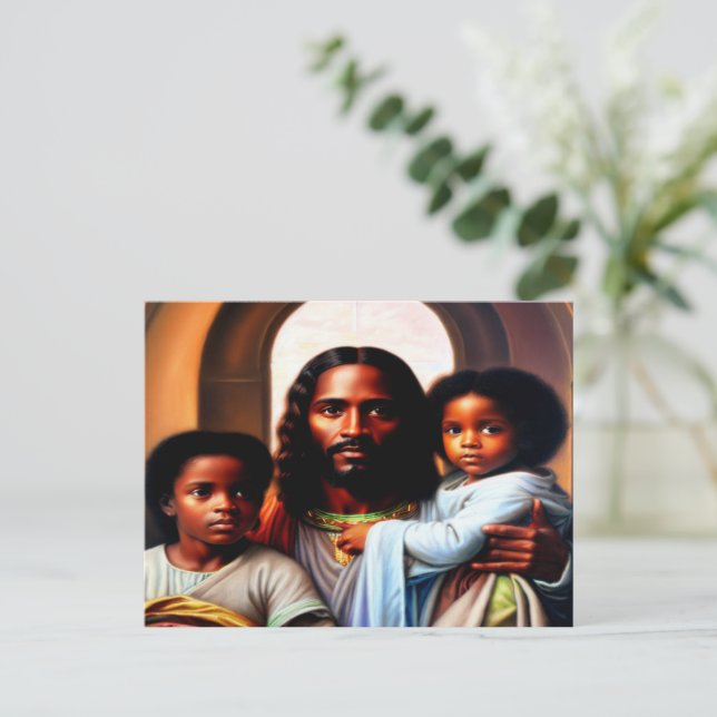 Cartão Postal Cartaz de Arte Cristã Ama Jesus (Em pé/Frente)