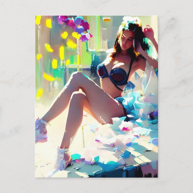 Cartão Postal Cartaz de arte de fantasia do Clube (Frente)