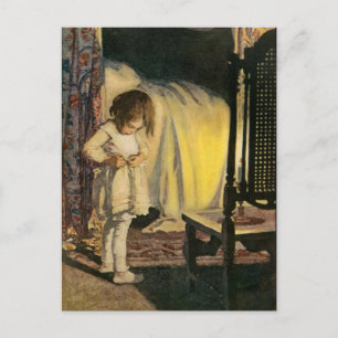 Cartão Postal Cartaz de arte de menina Vintage