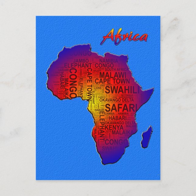 Cartão Postal Cartaz de arte em África (Frente)