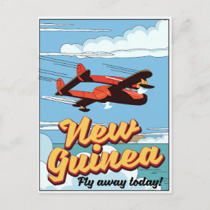 Cartão Postal Cartaz de aventura na Nova Guiné.
