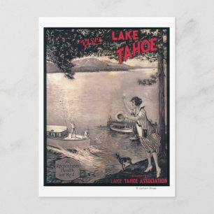 Cartão Postal Cartaz de Barco de Madeira