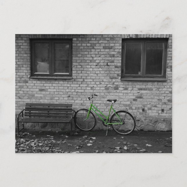 Cartão Postal Cartaz de bicicleta verde (Frente)