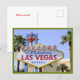 Cartão Postal Cartaz de boas-vindas de Nevada verde Las Vegas