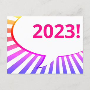 Cartão Postal Cartaz de bolhas em quadrinhos 2023