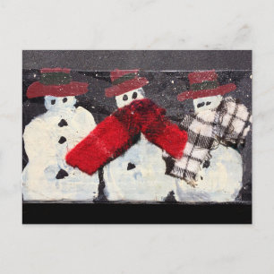 Cartão Postal Cartaz de boneco de neve popular "UP to SNOW GOOD"