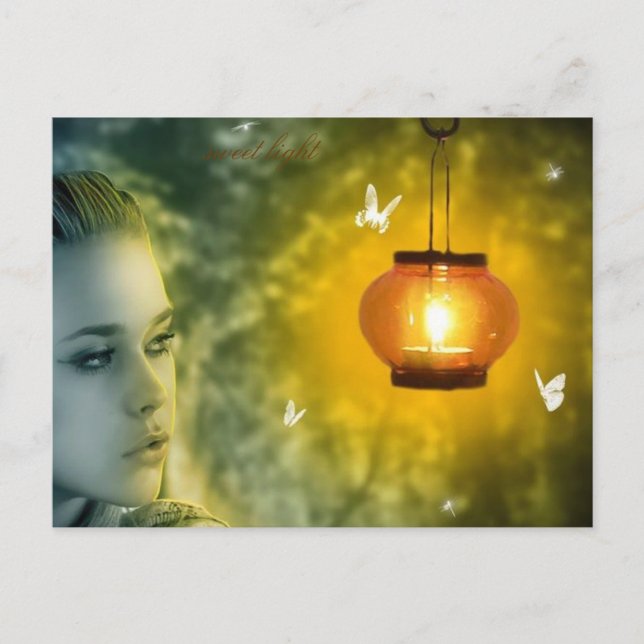 Cartão Postal Cartaz de borboletas leves doces (Frente)