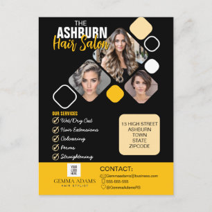 Cartão Postal Cartaz de Cabeleireiro com Design Personalizado em