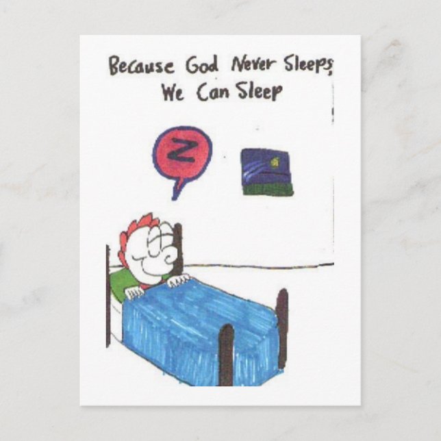 Cartão Postal Cartaz de cartazes animados da igreja engraçada (Frente)