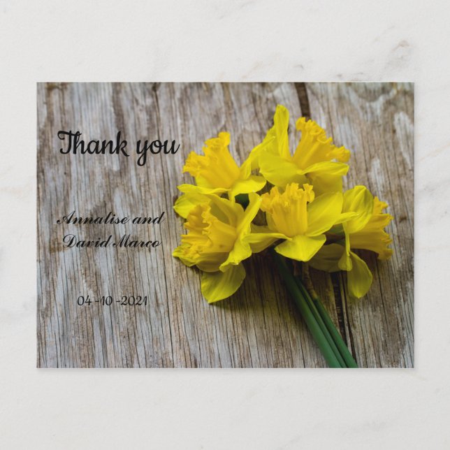 Cartão Postal Cartaz de casamento Obrigado (Frente)