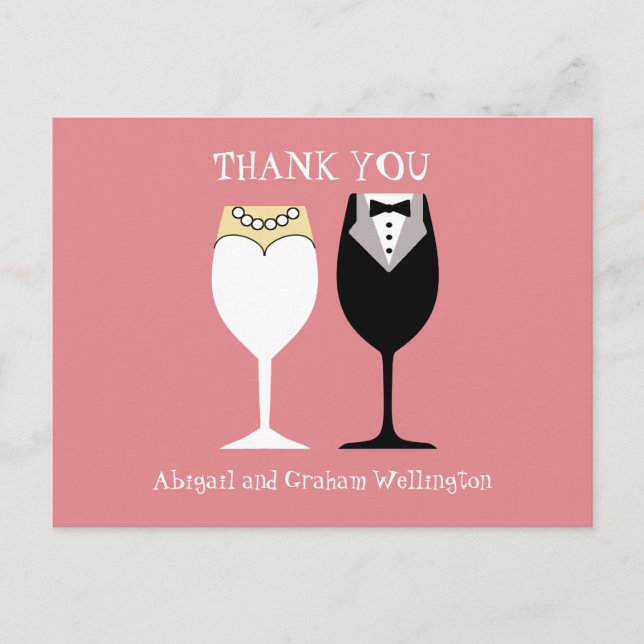 Cartão Postal Cartaz de casamento Obrigado (Frente)