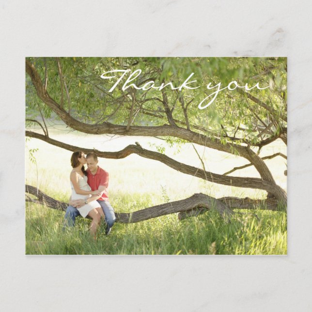 Cartão Postal Cartaz de casamento Obrigado (Frente)