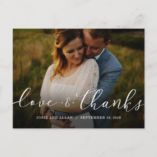 Cartão Postal Cartaz de casamento Obrigado (Frente)