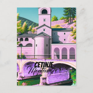 Cartão Postal Cartaz de Cetinje Montenegro Impressão de Viagem V