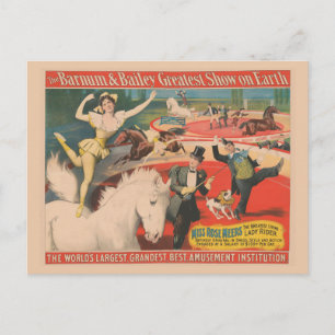 Cartão Postal Cartaz de Circo Antigo da Srta. Rose Meers