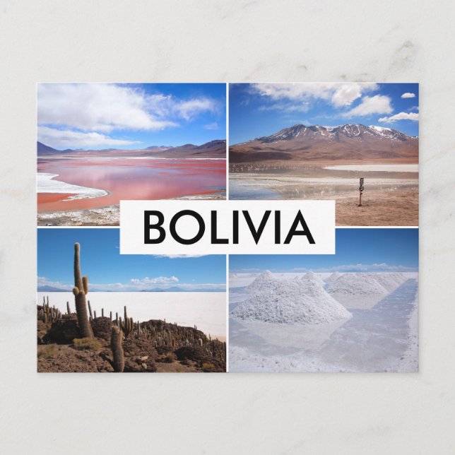 Cartão Postal Cartaz de colagem Bolívia Salar de Uyuni (Frente)