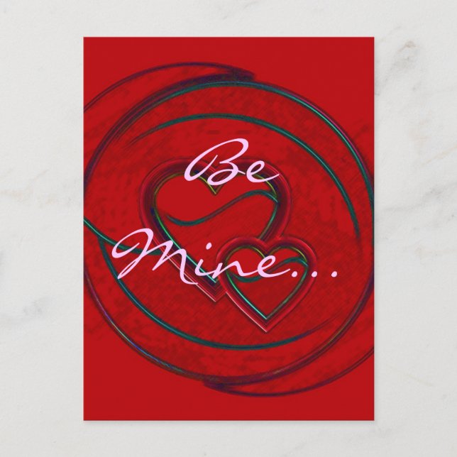 Cartão Postal Cartaz de Corações Duplos (Frente)