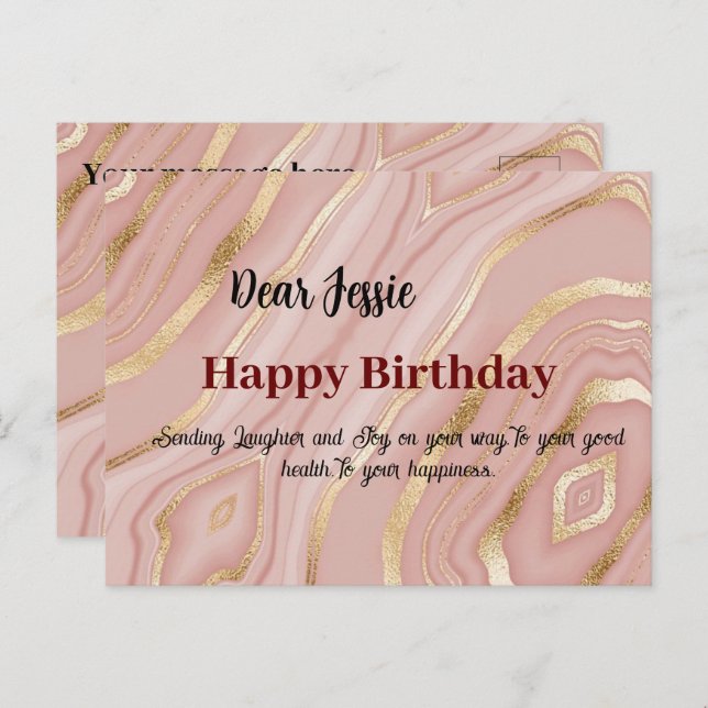 Cartão Postal Cartaz de desejos de aniversário (Frente/Verso)