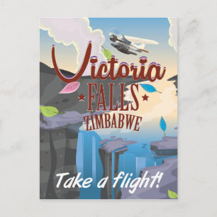 Cartão Postal Cartaz de desenho animado das Cataratas Vitória Zi