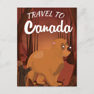Cartão Postal Cartaz de desenho animado de viagem para o Canadá