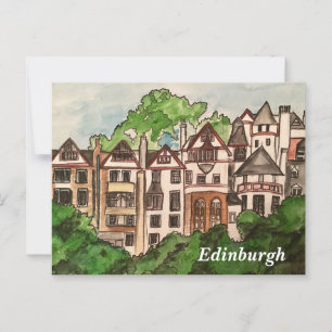 Cartão Postal Cartaz de Edimburgo ( Casas ao lado do castelo.)