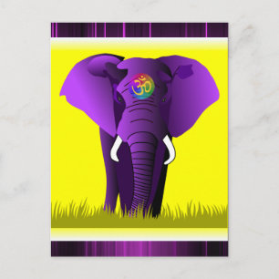 Cartão Postal Cartaz de elefante roxo