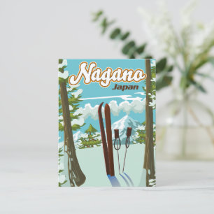 Cartão Postal Cartaz de esqui de Nagano Japão