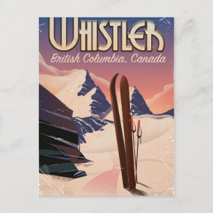 Cartão Postal Cartaz de esqui de Whistler, Vancouver, Columbia B