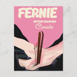 Cartão Postal Cartaz de esqui Fernie British Columbia