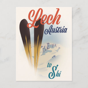 Cartão Postal Cartaz de esqui Lech Áustria