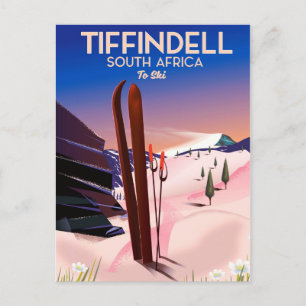 Cartão Postal Cartaz de esqui Tiffindell África do Sul
