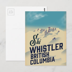 Cartão Postal Cartaz de esqui Whistler, Vancouver Colúmbia Britâ
