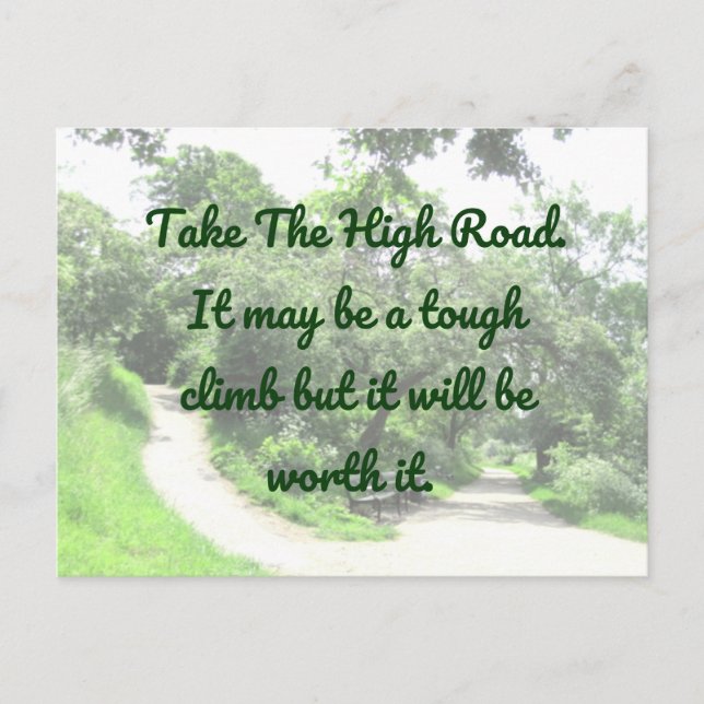 Cartão Postal Cartaz de estrada alta Motivação (Frente)