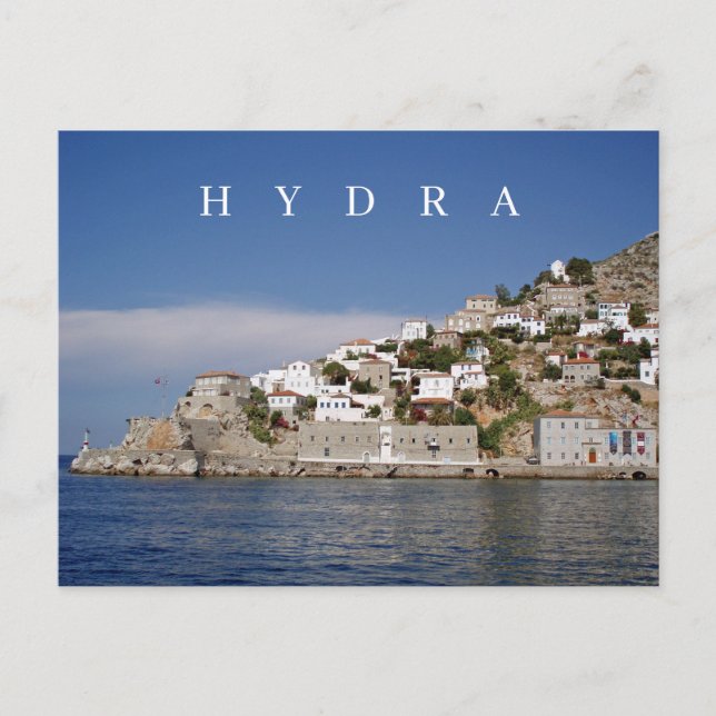 Cartão Postal Cartaz de exibição da ilha de Hydra (Frente)