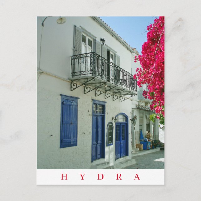 Cartão Postal Cartaz de exibição da ilha de Hydra (Frente)