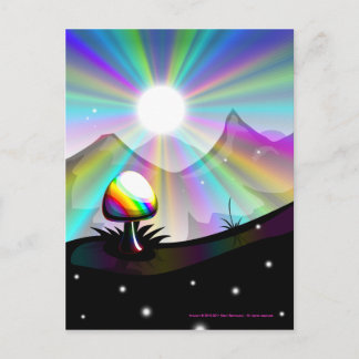 Cartão Postal Cartaz de fantasia de montanha de cogumelos