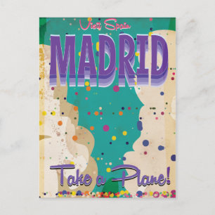 Cartão Postal Cartaz de férias antigo de Madrid, Espanha