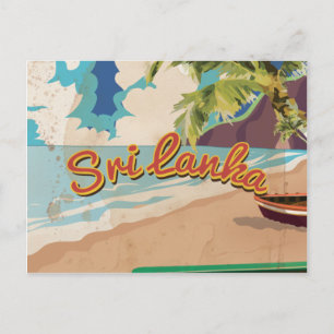 Cartão Postal Cartaz de Férias Antigo Sri Lanka