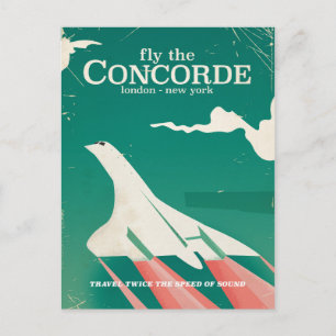 Cartão Postal cartaz de férias Concorde Vintage