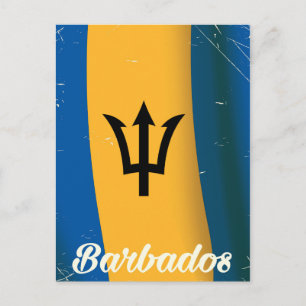 Cartão Postal cartaz de férias da bandeira nacional de Barbados